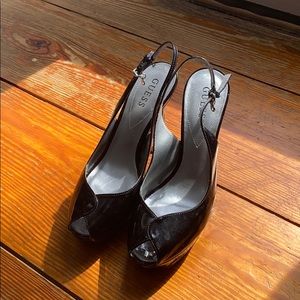 GUESS Platform Black Heels